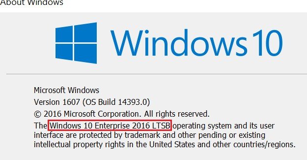 Schermata della finestra Informazioni su Windows con i dettagli sulla versione del sistema operativo.