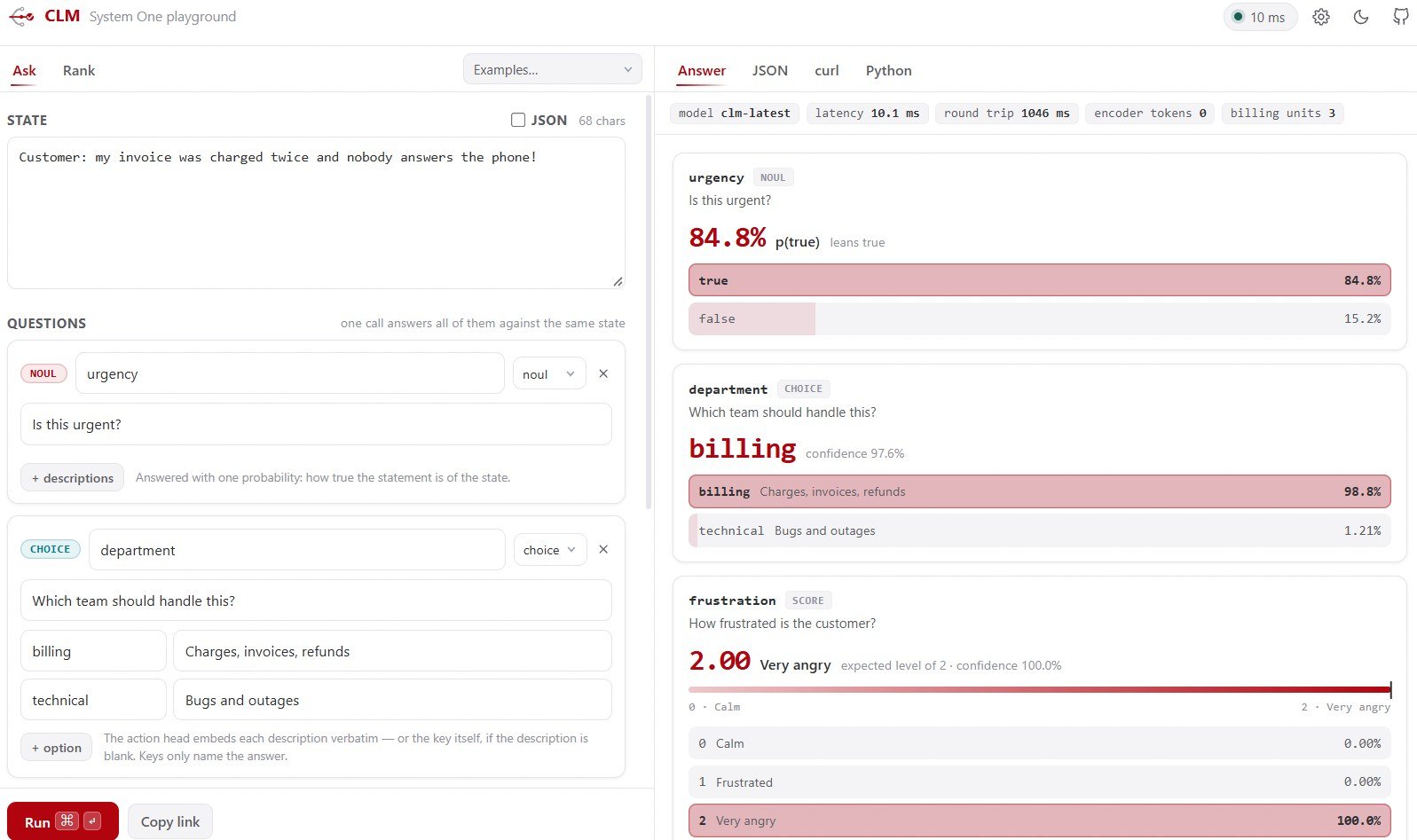 Il playground web di CLM: stato, domande e risposte con le probabilità