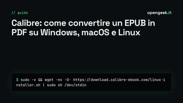 Calibre: come convertire un EPUB in PDF su Windows, macOS e Linux