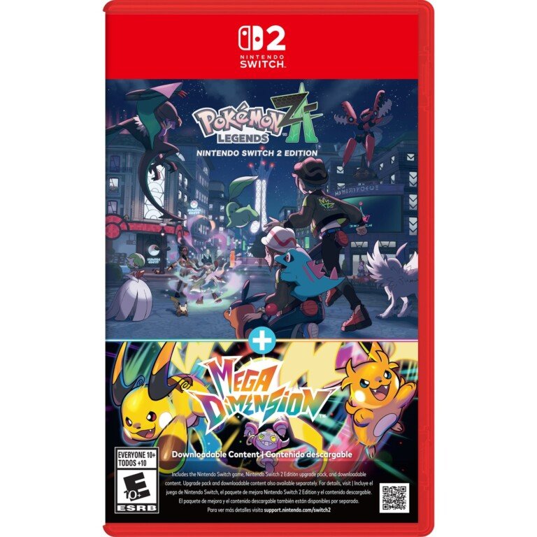 Copertina del gioco Pokémon Legends: Z-A Nintendo Switch 2 Edition con espansione Mega Dimension.