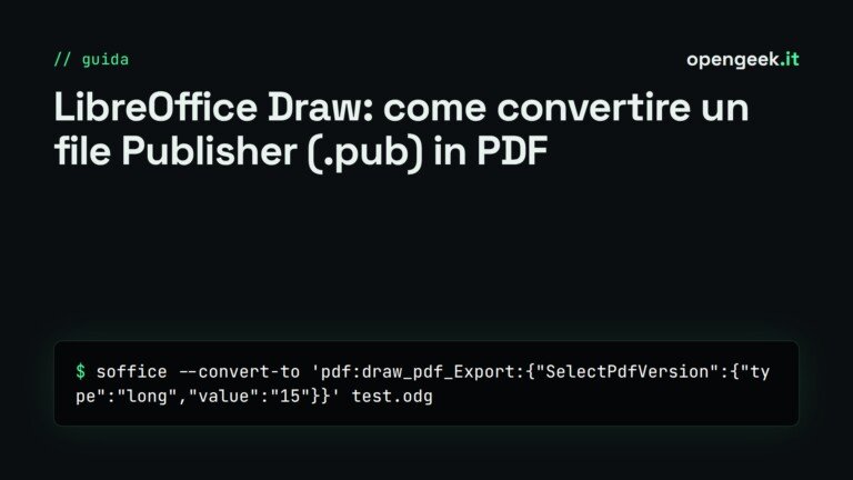 LibreOffice Draw: come convertire un file Publisher (.pub) in PDF