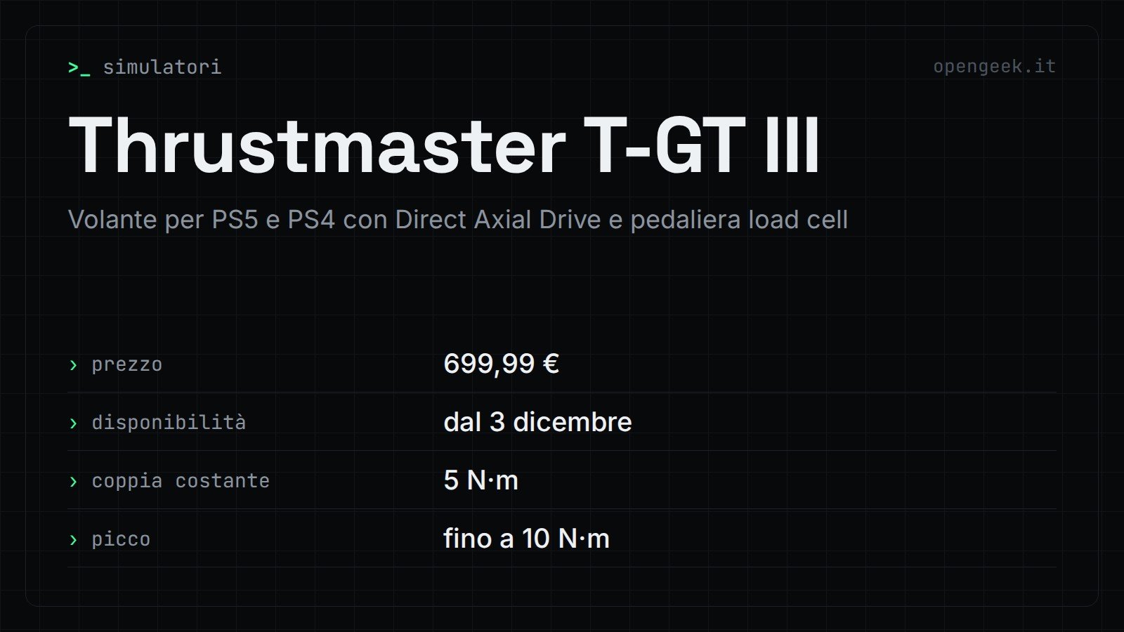 Thrustmaster T-GT III: Volante per PS5 e PS4 con Direct Axial Drive e pedaliera load cell