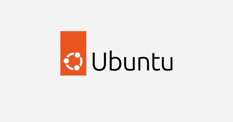 Logo ufficiale di Ubuntu con icona arancione e scritta nera su sfondo chiaro.