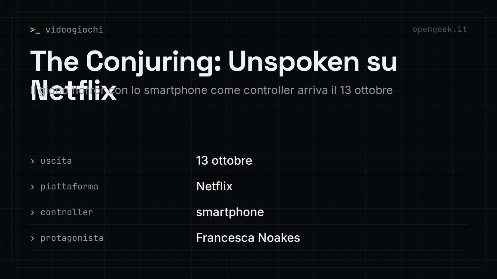The Conjuring: Unspoken su Netflix: Il gioco horror con lo smartphone come controller arriva il 13 ottobre