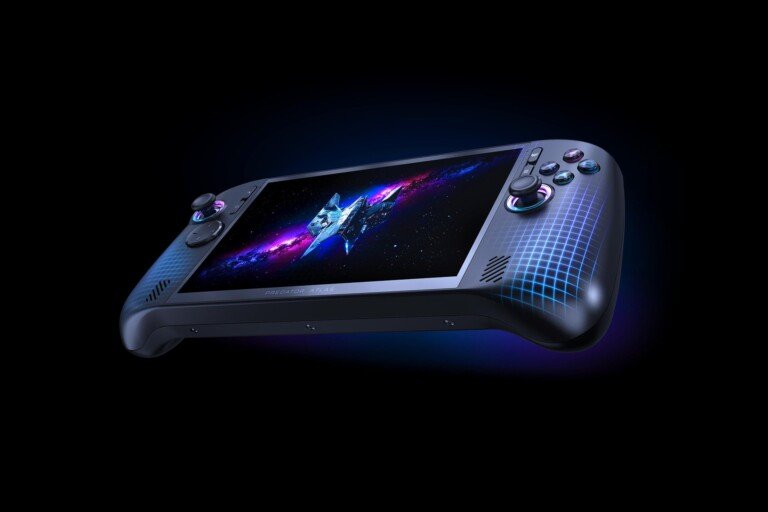 Vista frontale in prospettiva della console portatile Acer Predator Atlas 8.