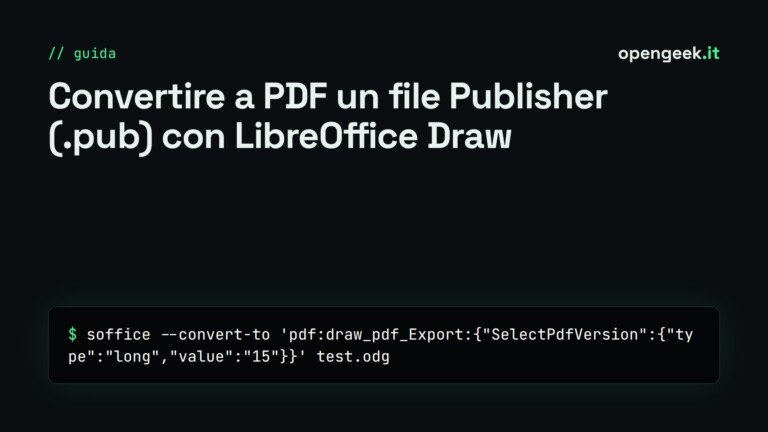Convertire a PDF un file Publisher (.pub) con LibreOffice Draw