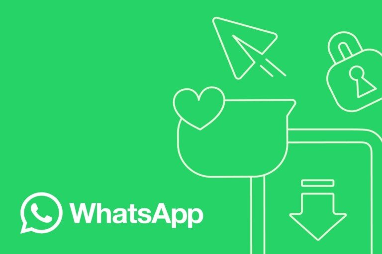 Grafica verde con il logo e il marchio WhatsApp