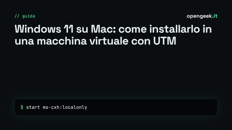 Windows 11 su Mac: come installarlo in una macchina virtuale con UTM