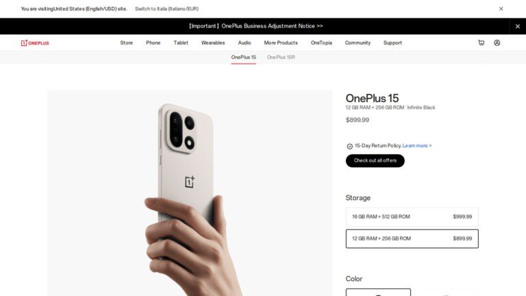 OnePlus 15, parte il rilascio di ColorOS 17: per ora a lotti in India