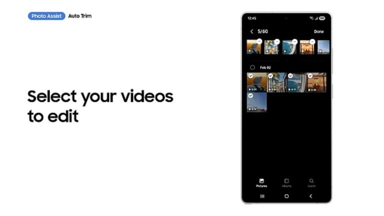 La griglia multimediale dell'app Galleria Samsung con la selezione di foto e video su uno smartphone.