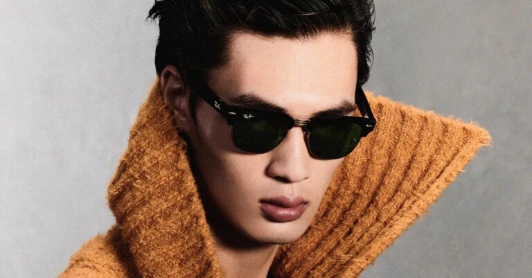 Un uomo indossa un paio di occhiali da sole Ray-Ban Meta.