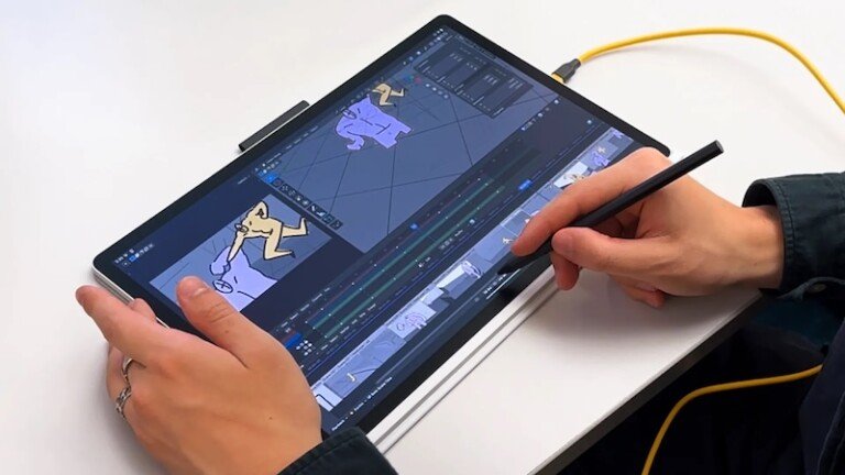 Blender su un tablet Android usato con la penna