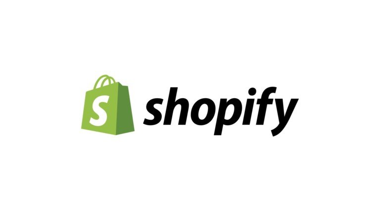Logo ufficiale di Shopify con borsa della spesa verde e scritta nera su sfondo bianco.