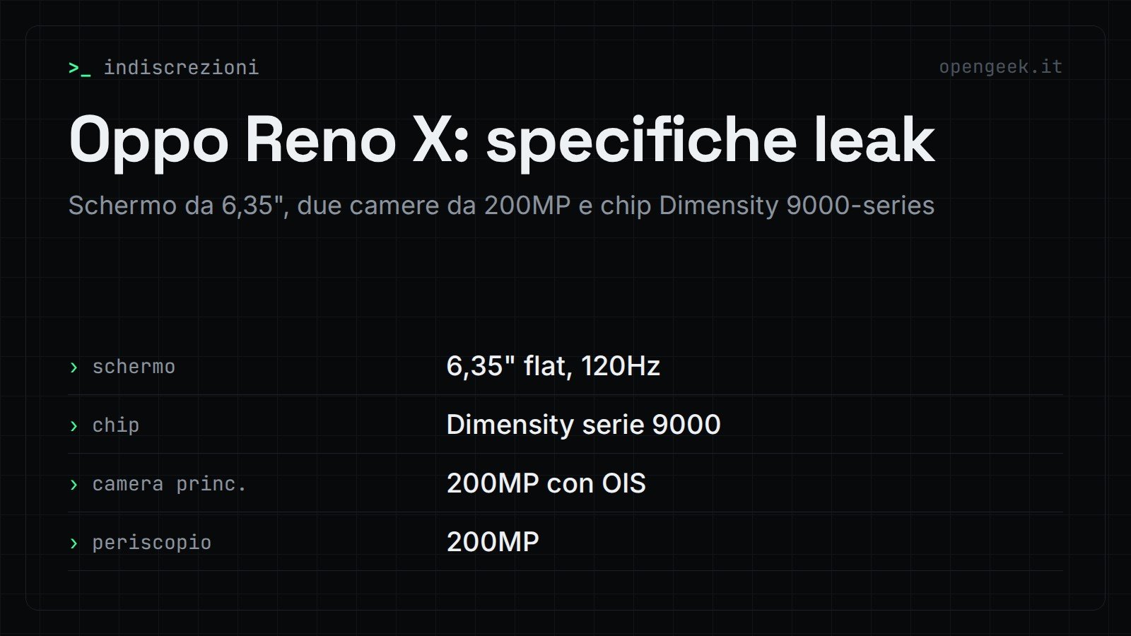Oppo Reno X: specifiche leak: Schermo da 6,35