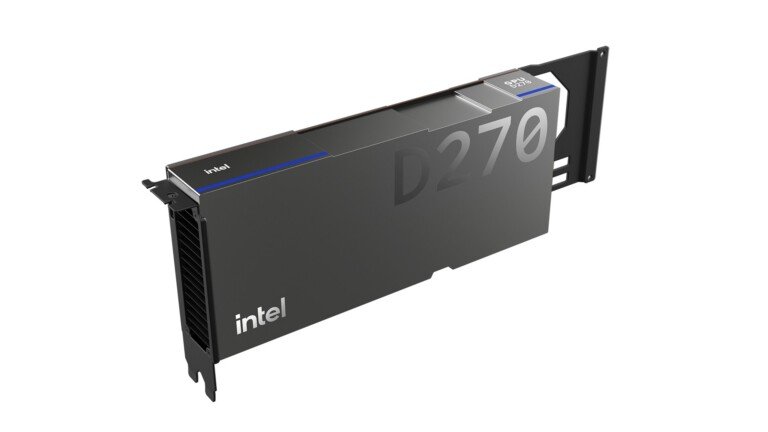 Scheda acceleratrice Intel GPU D270 per l'inferenza AI.